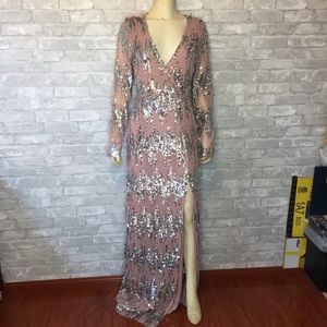 Sequined evening dress, small, new with tags